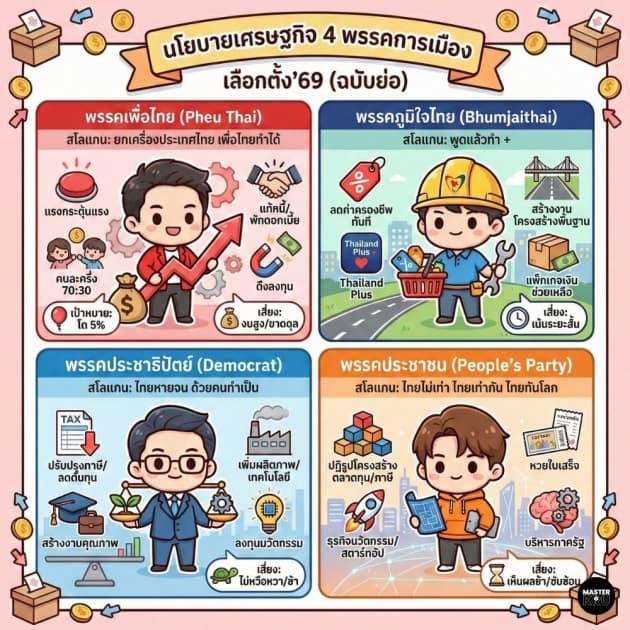 นโยบายทางด้านเศรษฐกิจแบบสั้นๆ ในการเลือกตั้งปี 69