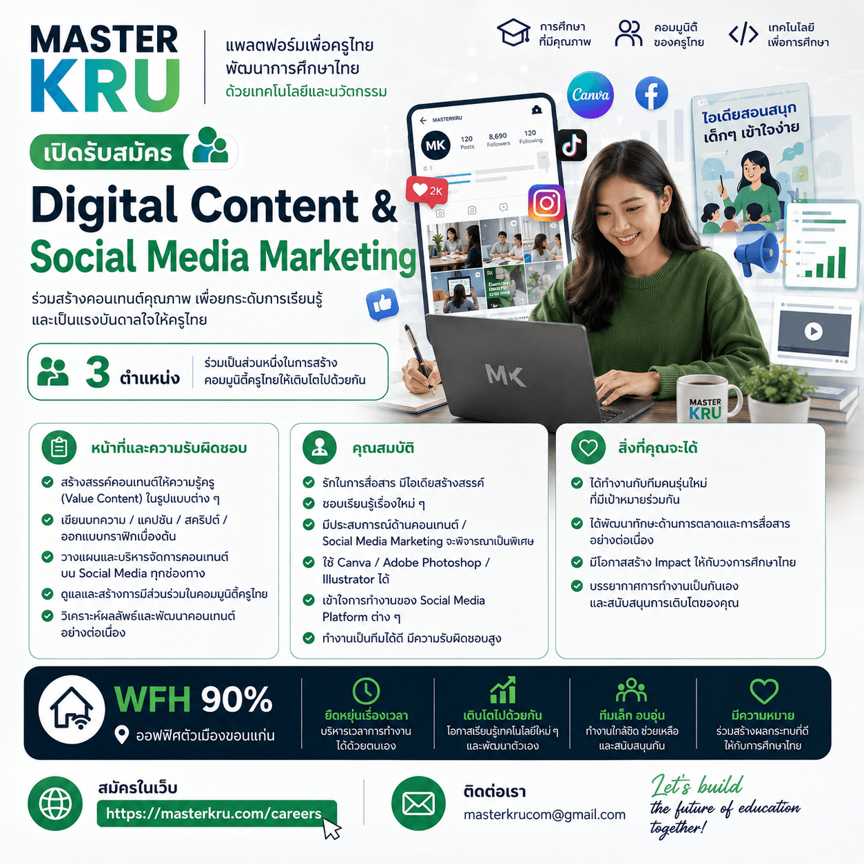 สายคอนเทนต์ที่อยากสร้าง Impact ให้การศึกษาไทย... โอกาสของคุณมาถึงแล้ว! 🚀